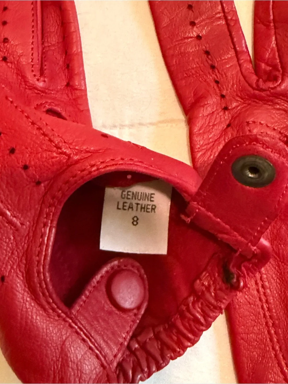 Classic Red Leather Driving Gloves for Women